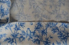 30+ yds/ VINTAGE CURTAIN FABRIC / Cobalt Blue/ 56″ Wide/ 100% Cotton/ Soft Drape
