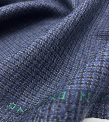 Blue Black Small Check Wool Fabric Suiting Fabric By Dormeuil, 2.50m x 1.50m