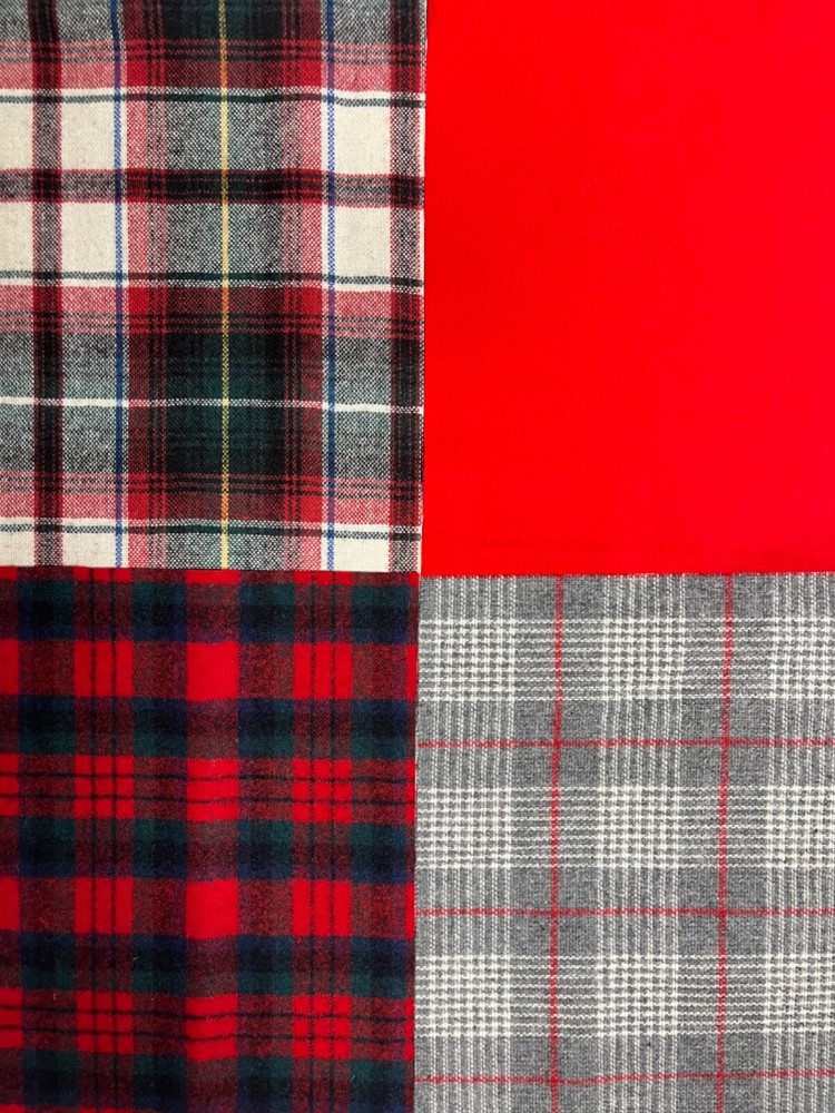 4 Vintage PENDLETON Red Wool Fabric Pieces Measuring 9×7″ Each – Sweet Bundle!