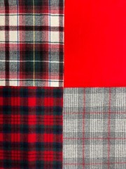 4 Vintage PENDLETON Red Wool Fabric Pieces Measuring 9×7″ Each – Sweet Bundle!