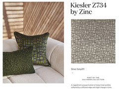 2YD ZINC TEXTILE Kiesler Jacquard Velvet Silver Grey Fabric Belgium $680 Retail