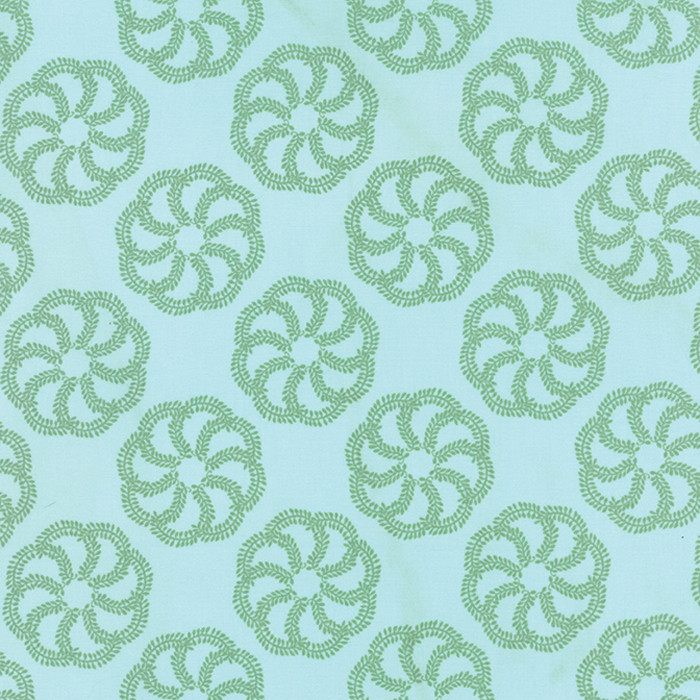 Moda Aria Fern Waterfall Kate Spain 100% Cotton Quilt Fabric Aqua Green 1 yd