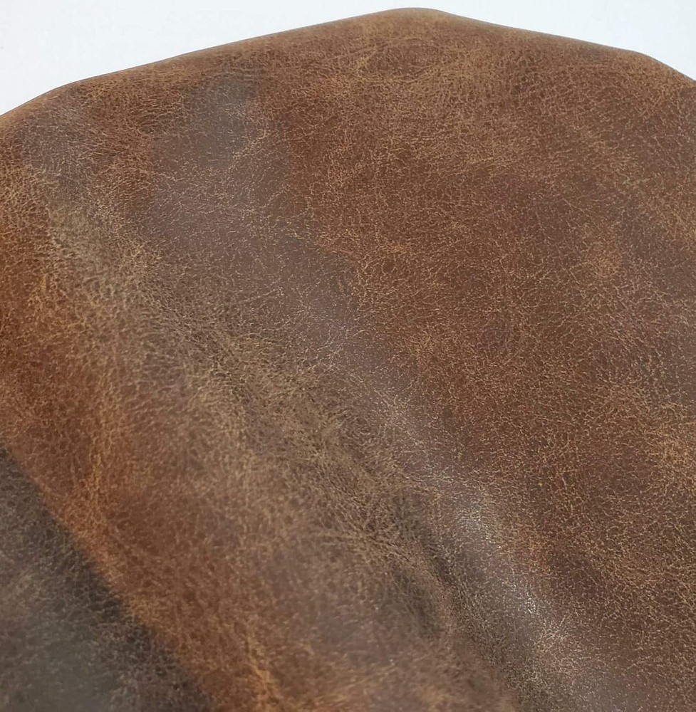 Brown Distressed 24 Inch X 54 Inch Vegan Faux Leather Fabric Sheet Synthetic Ple