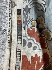3 Yd Kravet Fabric Linen Drapery Upholstery Blue Orange Yellow White Floral