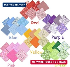 42Pcs 10″x10″ Quilting Cotton Fabric Squares Sheets Pre-Cut Multi-Color Design P