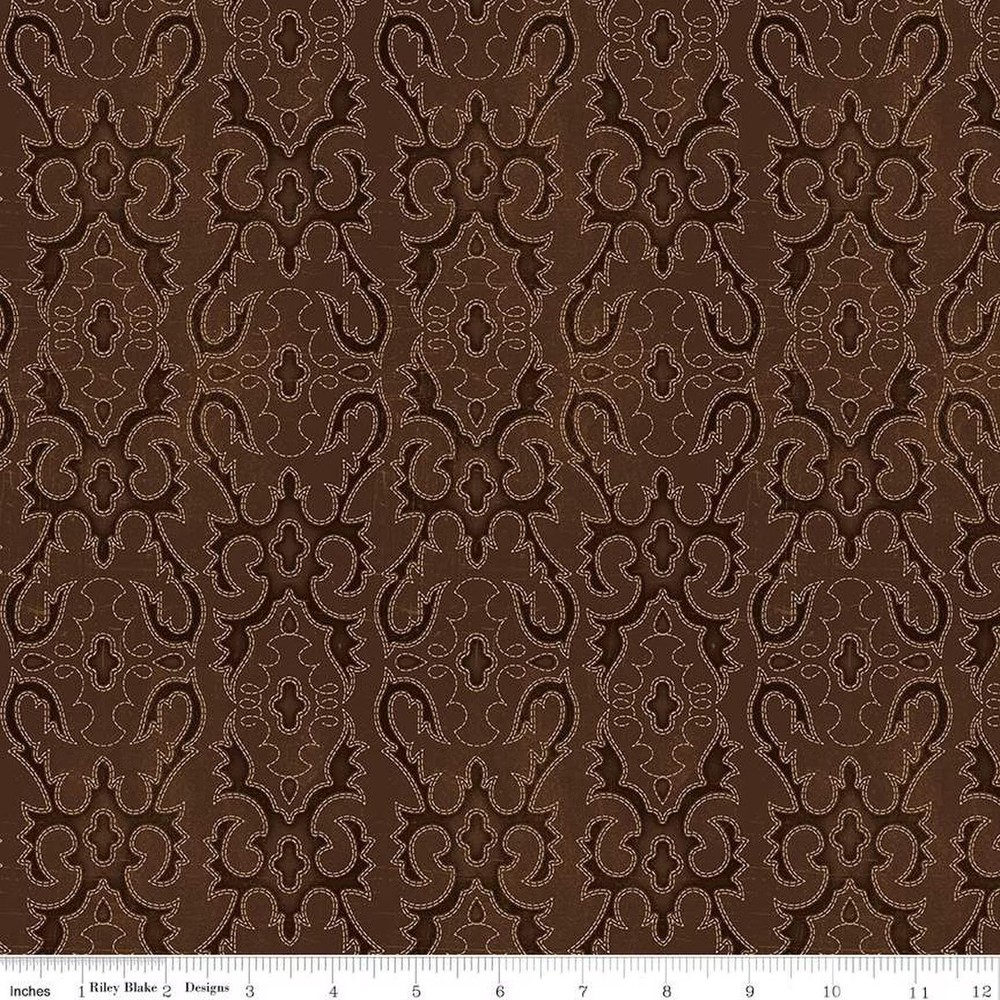 John Wayne American West Boot Stitching Marsala Cotton Fabric