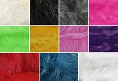 Faux Fur Long Pile Sparkling Tinsel Fabric / 60″ Wide / Sold By The Yard