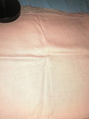 Solid peach/pink rayon-like medium weave fabric, 45″W x 135″L (3.75 yd),not used