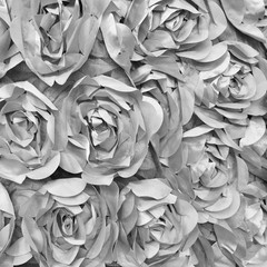 Maci SILVER 3D Floral Polyester Satin Rosette on Mesh Fabric by the Yard – 10057