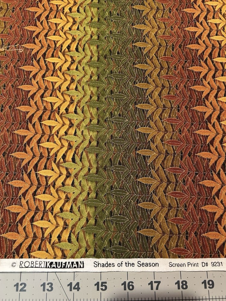 Robert Kaufman Shades of the Season Metallic Leaves Fabric BTY Quilting Sewing