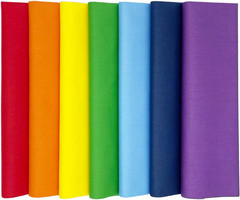 7Pcs 18 X 21 Inch Cotton Fabric Bundles Fat Quarters, Rainbow Solid Colors Patch