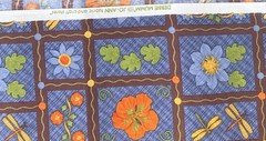 Debbie Mumm Fabric Cotton Hawaiian Blue Tropical Floral Hibiscus 108×44*3 YDS