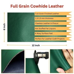 Genuine Leather Hide | 1.3-1.5 mm Thick | Full Grain Leather Sheet & Pieces f…