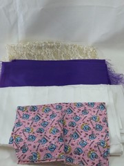 Various Fabrics Swatches 3.12 Lbs Cotton/Nylon/Polyester/Satin/Lace