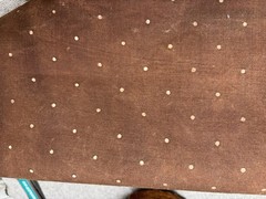 Persimmon Dyed Polka Dot Homespun Fabric by the Half Yard