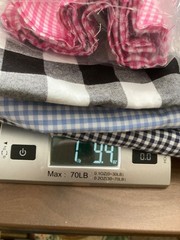 Lot of gingham and checkered fabric more than 1 lb