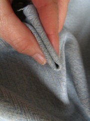 Blue Gray Herringbone Wool Cashmere Blend Fabric BTYARD
