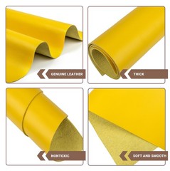 12×24 Inch Tooling Leather Square 2.0MM Yellow Sheets for Crafts Thick