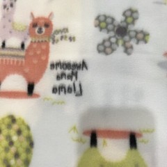 PASTEL LLAMAS On White Soft Fabric 60”x80” Joann’s Linens Style #47817 Anti-pull