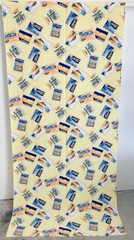 JoAnn Fabrics Yellow Hotels of the World Fabric 5 yards Beaches Italy Spain Japa