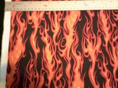 WASHED & IRONED Flames, black background Fat Quarter 18″X21 1/2 ” Cotton Fabric