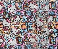 Custom 100% Cotton Woven Fabric Hello Kitty Sewing By The 1/4 Yard 9×56