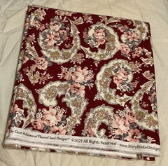 Riley Blake Floral Fabric – Burgundy Red – SC10701 – Exquisite – Gerry Robinson