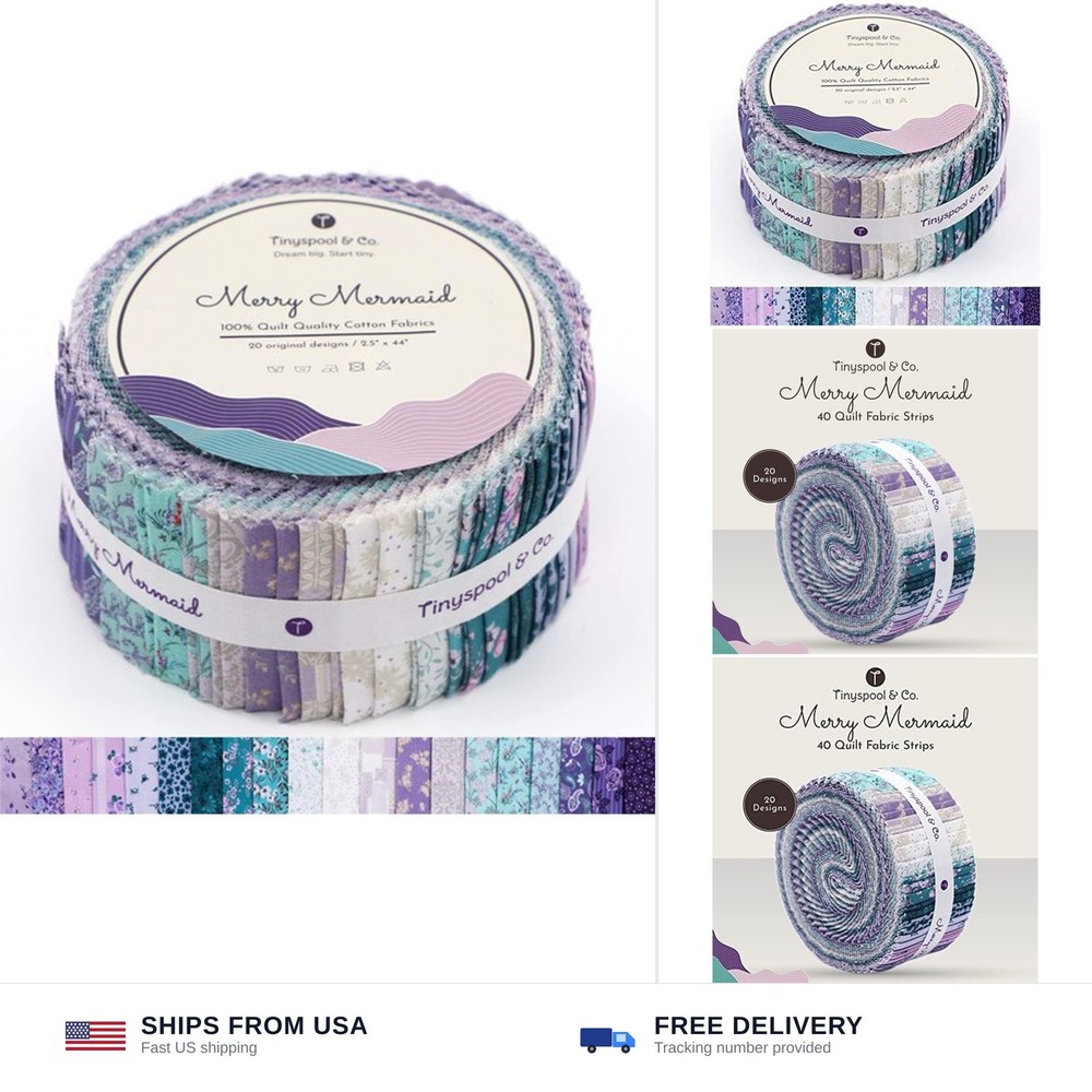 Tinyspool & Co.’s Twirlie Roll 40 Precut Quilting Fabric Strips for Quilting …