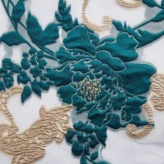 African Lace Fabric 5 Yards, French Leaves Embroidery Mesh Lace Fabric with Seq