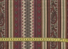 1/2 Metre Red Paisley Stripe, Marcus Bros. Textiles, Patchwork/Quilting
