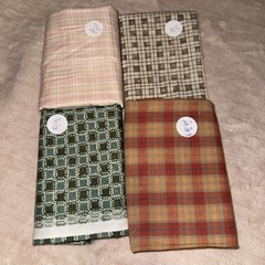 Vintage Fabric Lot Plaid Check Homespun Quilt Cotton Remnants
