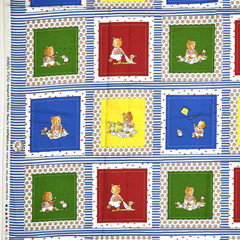 Bobbi’s Picnic Monica Maas Stof 16-65 Faux Patchwork Panels Blocks Fabric 1.4 YD