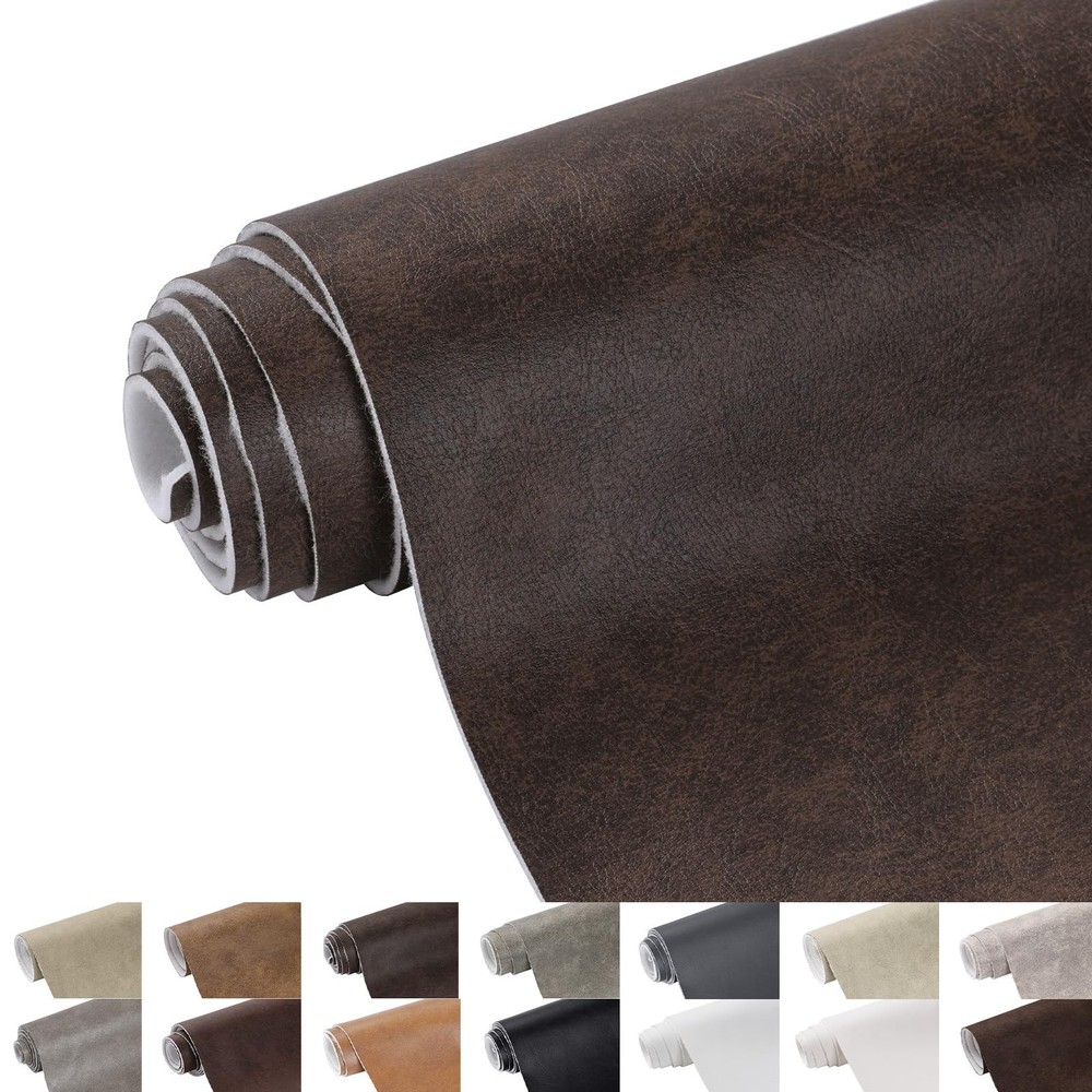 Faux Leather 1.3mm Upholstery Fabric by the Yard 55×108 Inch Yellow Coffee | …