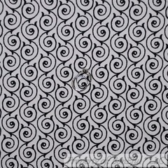 BonEful FABRIC FQ Cotton Quilt White Black B&W Swirl Scroll Dot Stripe Victorian