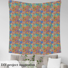 Boho Fabric by the Yard, Paisley Floral Upholstery Fabric, Colorful Retro Decora