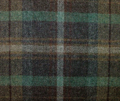 100% Shetland Wool Brown Teal Blue Tartan Upholstery Curtain Cushion Fabric