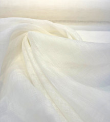 Belgian Linen Sheer Snow White Curtain Drapery 59 inch Fabric By the Yard