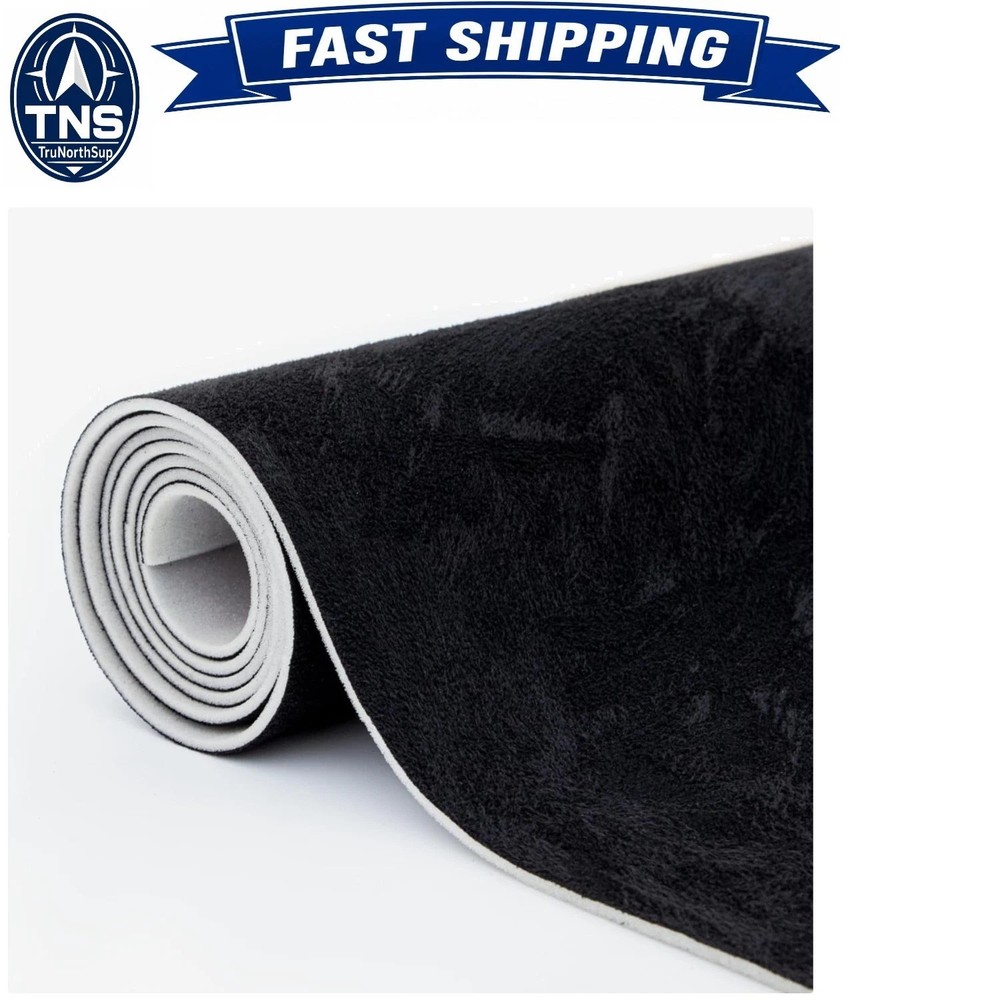 Suede Auto Headliner Fabric 122×60 inches Black foam backing for Car Truck SU…