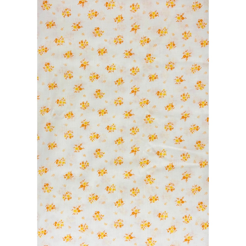 Vintage Cranston Print Works V.I.P. Yellow Orange Floral Fabric 108″ x 44″ 3 Yds