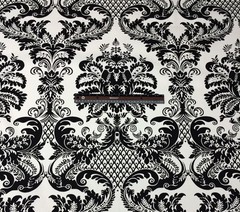 LACEFIELD DESIGNS MARSEILLE INK BLACK FLORAL DAMASK CALAIS FABRIC BY THE YARD