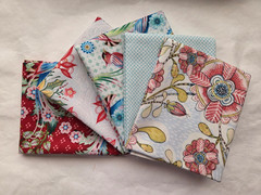 5 Fat Quarters, Red – Var. Designers FQ 18 x 22 Cotton Quilting Fabric Ver 4