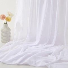 10 Yards PreCut White Chiffon Sheer Fabric 60 Inch Wedding Arch Draping