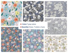 5 Inch Charm Packs Quilting Cotton Fabric Squares Precut Blue Grey Bundle