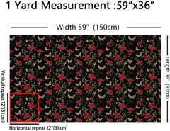 Red Rose Outdoor Fabric by the Yard,White Daisy Flower Plant Fabric by the Yard