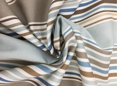 4.25 Yards Stripe in Blue and Brown Lightweight Home Decor Fabric