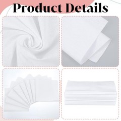 20 PCS 10×10 Inch White Fabric Squares Cotton Precut Sewing Quilting Craft