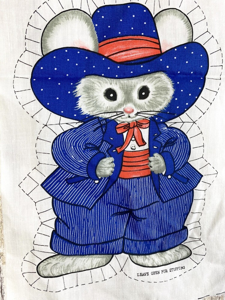 VINTAGE SPRING MILLS MOUSE PATTERN FABRIC 7570