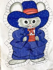 VINTAGE SPRING MILLS MOUSE PATTERN FABRIC 7570