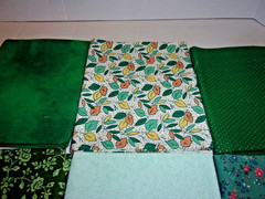 VINT/NEW (6) SHADES OF GREEN FQ’S Cotton/Quilt/Sew/Craft Fabric18 X 22 LT134