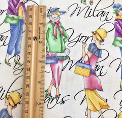 VTG 90`s FASHIONABLE LADIES NEW YORK MILAN PARIS by JOY HALL BTFE 22″x9″